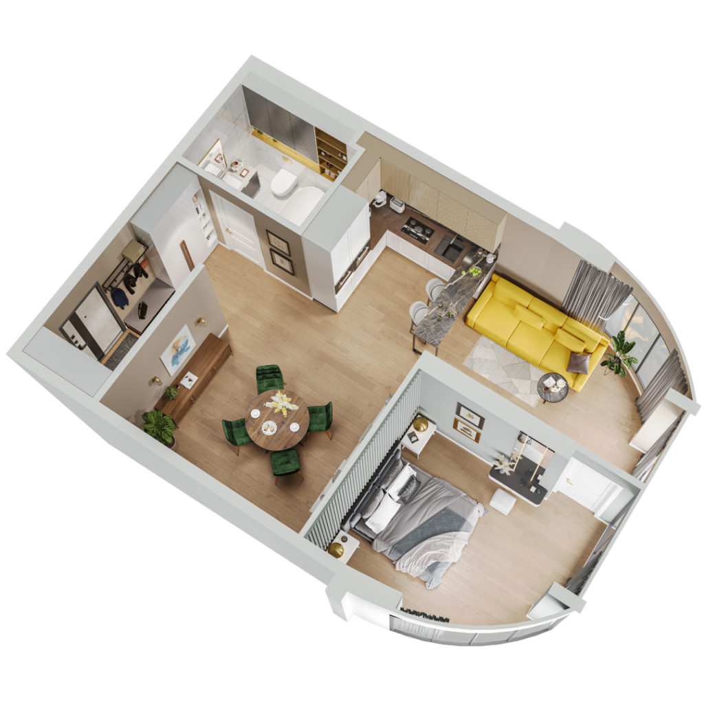 1-ком. квартира — 52 м2